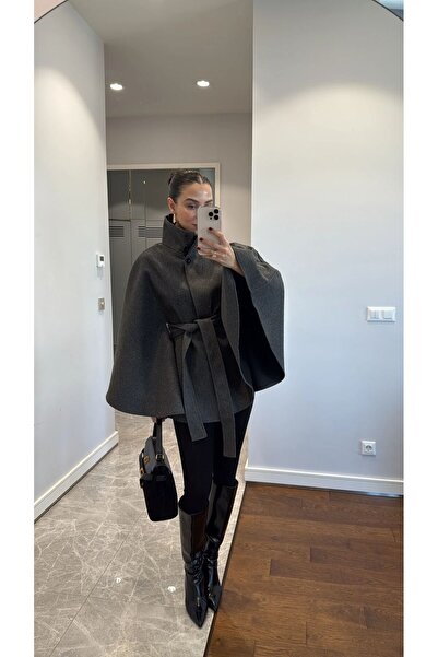 ALVOR Stamped Poncho with Belt Detail