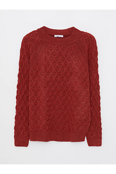 LC Waikiki Crew Neck Self Patterned Long Sleeve Women's Knitwear Sweater