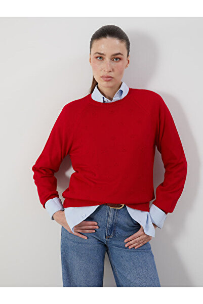 LC Waikiki Crew Neck Floral Women's Knitwear Sweater