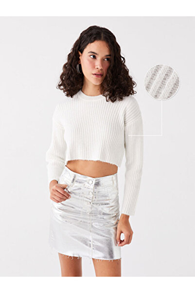LC Waikiki Crew Neck Crop Women's Knitwear Sweater