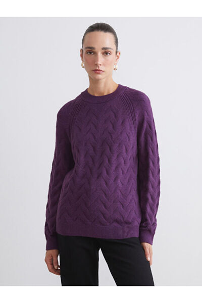 LC Waikiki Crew Neck Self Patterned Women's Knitwear Sweater