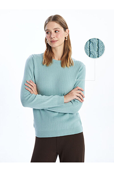 LC Waikiki Γυναικείο πλεκτό πουλόβερ με υφή Crew Neck