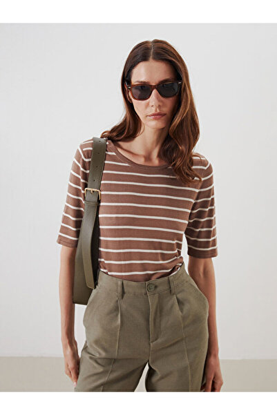 LC Waikiki Crew Neck Striped Women's Knitwear Sweater