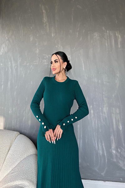 LİLA İSTANBUL Πλεκτό φόρεμα με λεπτομέρεια στο μανίκι (Τυπικό μέγεθος S/M/L/XL)