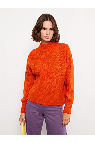 LC Waikiki Half Turtleneck Self Patterned Long Sleeve Women's Knitwear Sweater