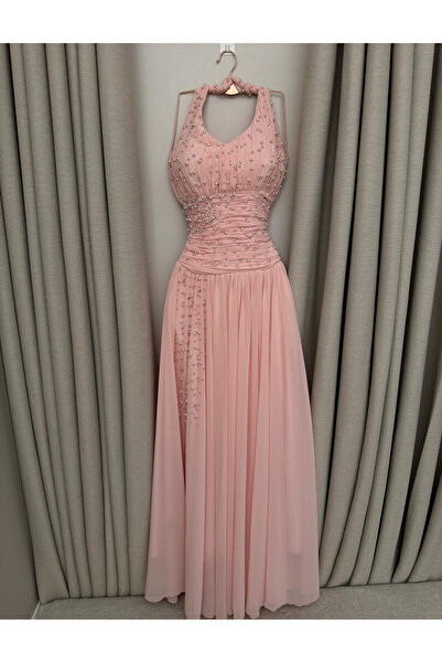 DEYARA FASHION LOL chiffon evening dress with hand embroidery