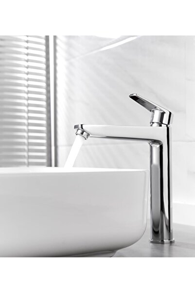 HESANIT Logic High Basin Faucet Single Handle with Pop-up Drain Chrome 4007C
