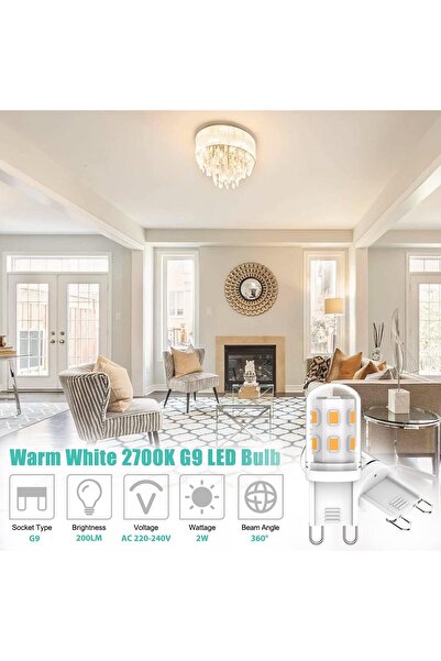 Generic Cxyemt LED G9 Bulbs 2W (Equivalent 20W), Warm White 2700K, Non-dimmable, Pack of 5