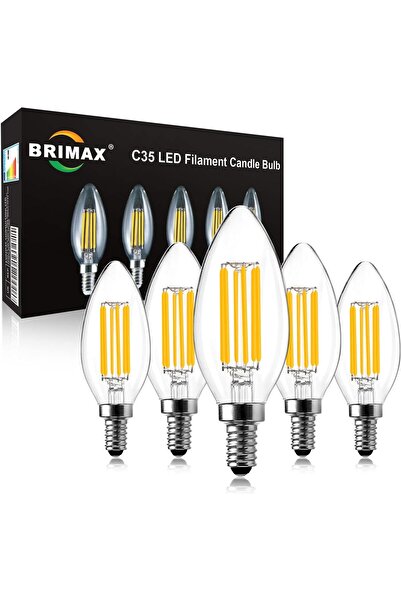 Generic BRIMAX Dimmable LED Candle Bulb E14 6W (60W Equivalent) Warm White 2700K C35 - Pack of 5