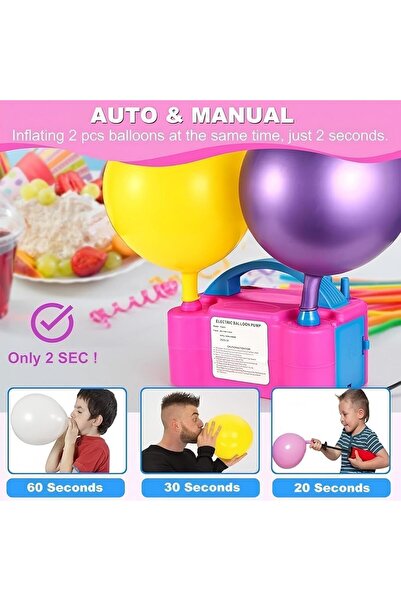 Generic Niganmiloz Dual-Nozzle Portable Electric Balloon Pump, Model 73005