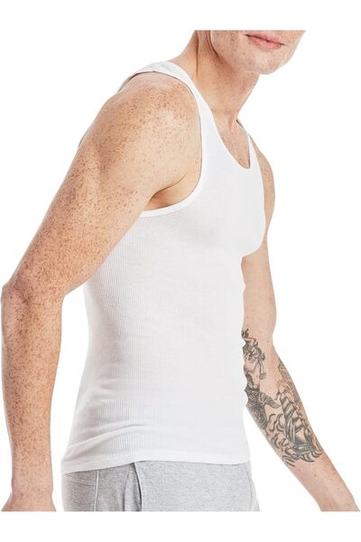 HANES Men's Moisture-Wicking Ribbed Cotton Tank Undershirts, Pack of 6