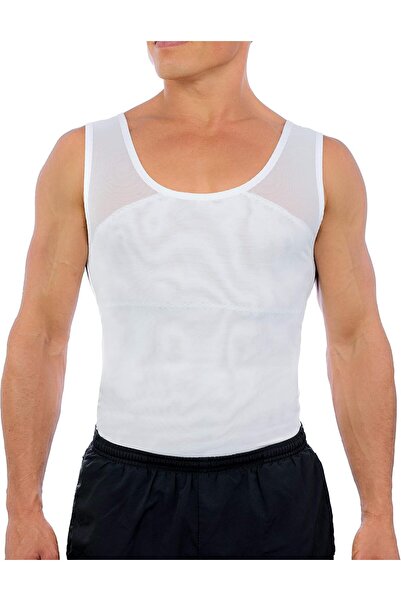 Generic Esteem Apparel Men's Compression Chest Shirt - Hide Gynecomastia (White, XXL)