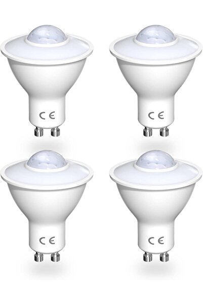 Generic Luxvista GU10 LED 5W Motion Sensor Bulbs, Warm 3000K, 50W Equivalent, PIR Auto On/Off, 4-Pack (Non-D