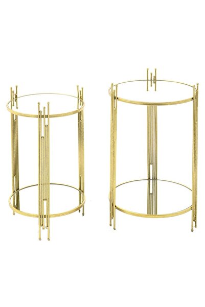 Iliadis Alexandros Set of 2 coffee tables with Golden Touch mirror