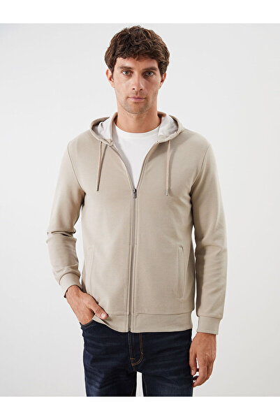 LC Waikiki Peak New Season Hooded Long Sleeve Men's Zippered Sweatshirt