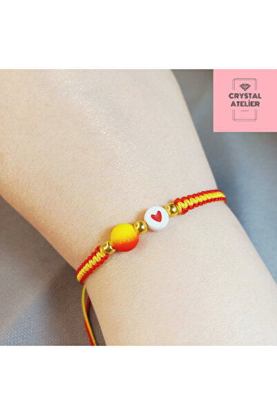 Crystal Atelier Galatasaray Kalpli Top Boncuklu Taraftar Makrome Bileklik – E...