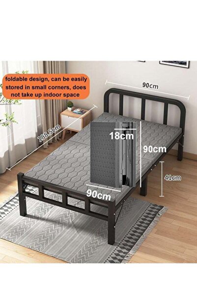 ZUIHAO Folding Bed with Mattress Portable Foldable Bed No Assembly Required Bed 188 .5x 90 x41cm