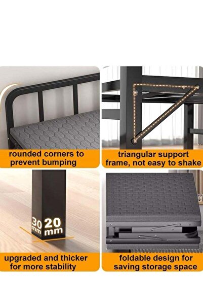 ZUIHAO Folding Bed Portable Foldable Bed No Assembly Required Bed 188 .5x 90 x41cm(without Mattress)