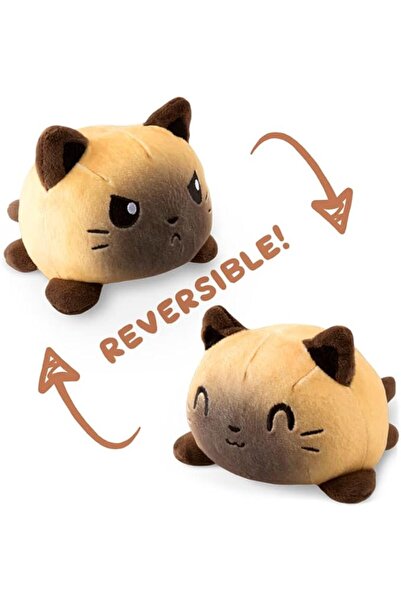 COOYA The Reversible Cat Plushie Siamese Cute Sensory Fidget Stuffed Animals That Show Your Mood