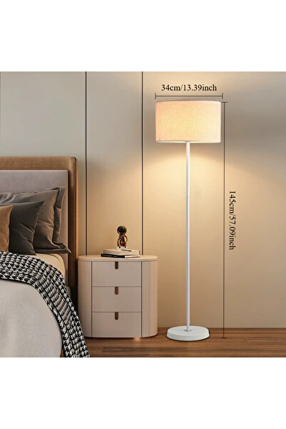 Roam shop مصباح أرضي حديث مع لمبة LED، مصباح قائم قابل للتعتيم بتصميم بسيط ومصباح قائم مع جهاز تحكم عن بعد