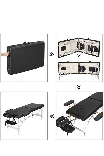 ZUIHAO Massage Table Portable 3 Folding Lightweight Height Adjustable Salon Spa Table with Carrying Case