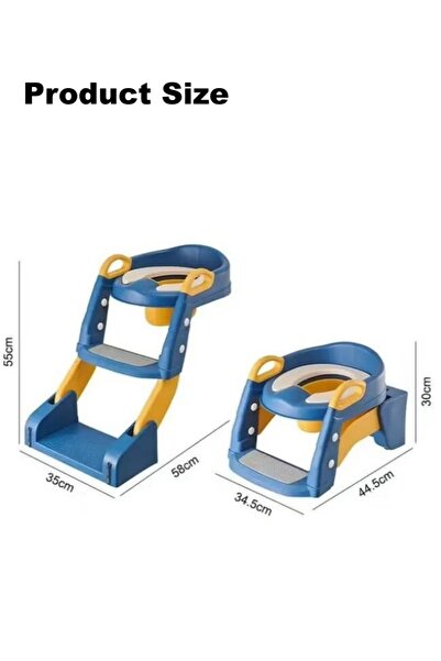 Generic Potty Training Seat, Foldable Portable Potty Chair Kids Toilet with Ladder Guard Soft Cushion