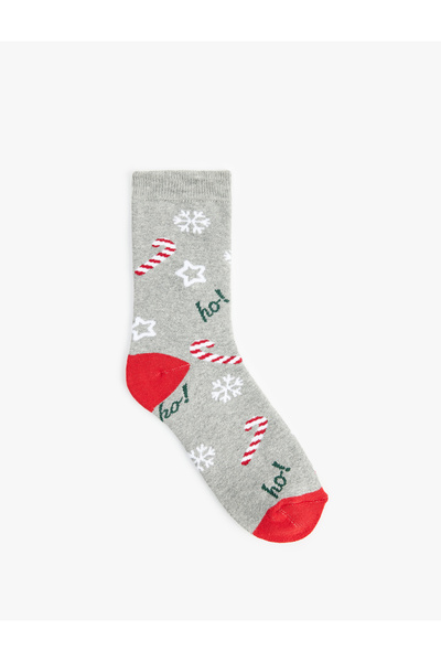 Koton Christmas Themed Socket Towel Socks