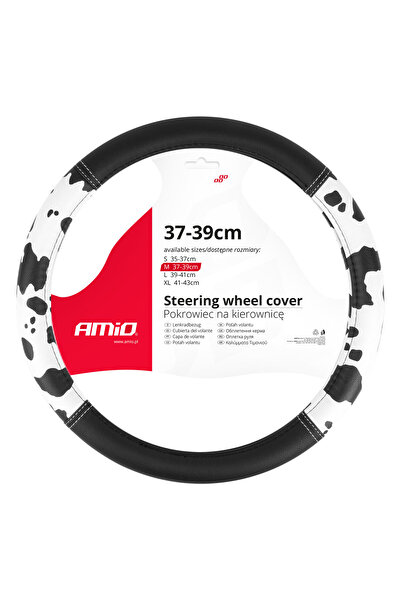 AMIO Car steering wheel cover, model SWC-62, size M, steering wheel diameter 37-39 cm