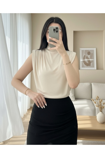 MİYALORA Sandy Rahat Form Shoulder Pad Piece Blouse Sleeve Zero