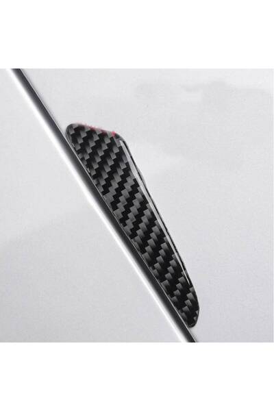 Avex Set of 8 "Imitation Carbon" door protection elements, flexible, self-adhesive, Black color