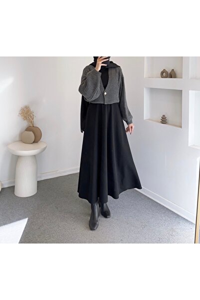 Suedcollection تنورة سكوبا عالية الخصر