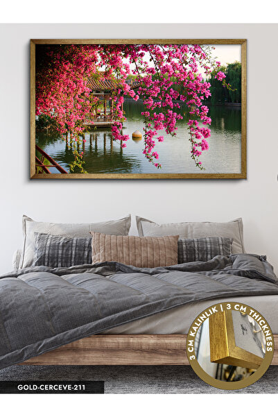 Evinemoda Dere Kenarı Tek Parça Çerçeveli Kanvas Tablo