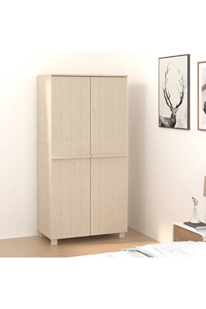 vidaxl Wardrobe HAMAR Honey Brown 89x50x180 cm Solid Wood Pine