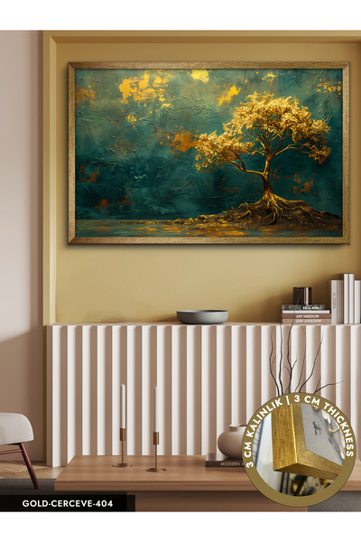 Evinemoda Ağaç Tek Parça Çerçeveli Kanvas Tablo