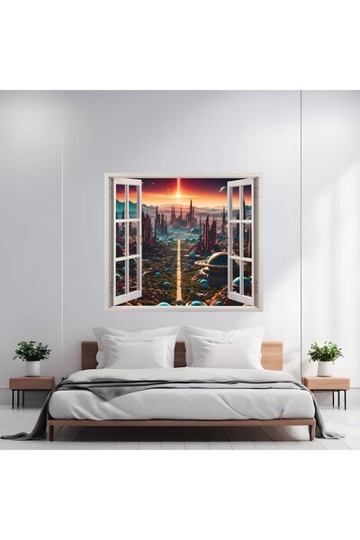 Avex Folie cu imprimeu color pentru decorarea pereților casei, dimensiune 125 x 110cm, model: VIEW TO HAVEN 02