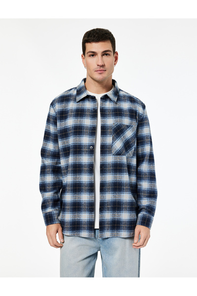 Koton Classic Collar Regular Fit Pocketed Buttoned Long Sleeve Lumberjack Shirt