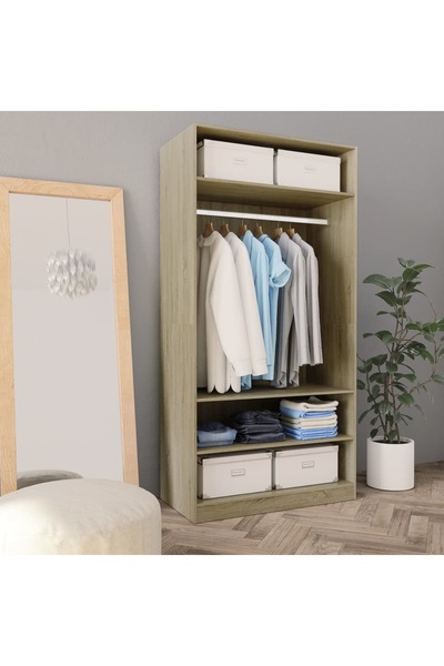 vidaxl Wardrobe Sonoma Oak 100x50x200 cm Engineered Wood