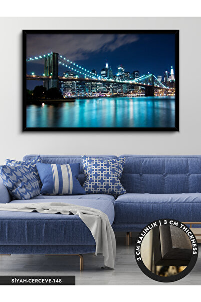 Evinemoda Köprü Manzaralı Tek Parça Çerçeveli Kanvas Tablo