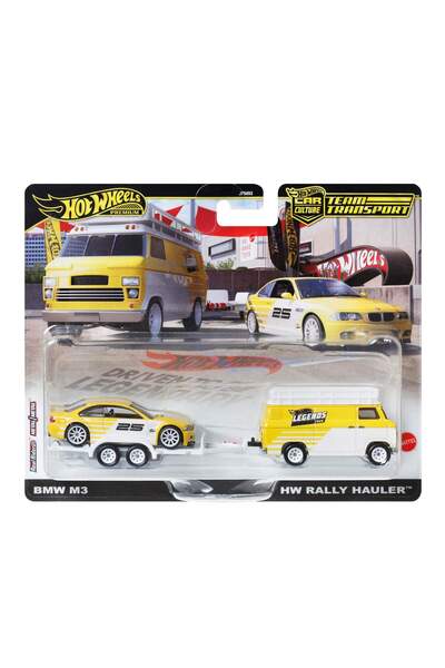 TOYTOPIA عربة نقل ومركبة من فريق BMW Legends Tour، عبوة من قطعتين