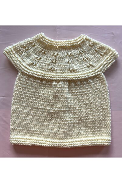 MOJOMIX Açık Sarı El Örgüsü Bebek Yeleği