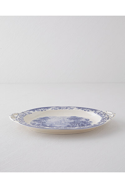 English Home Preston Stoneware Boat Plate 36 cm Navy Blue