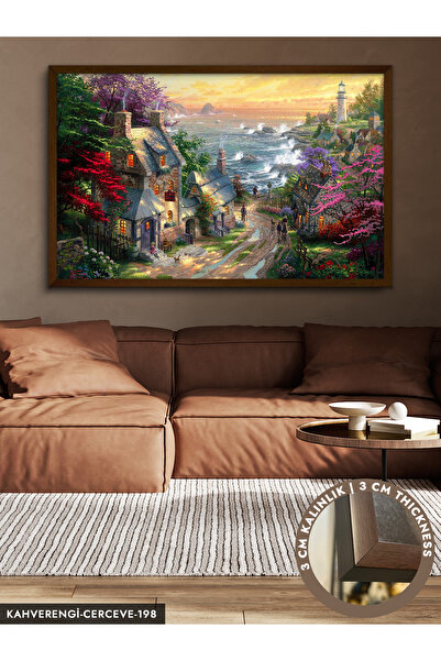 Evinemoda Thomas Kinkade Yağlı Boya Tek Parça Çerçeveli Kanvas Tablo