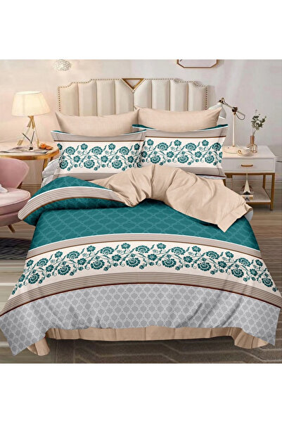 Pucioasa Double bed bedding (fitted sheet), reversible 6-piece set, thick fin...