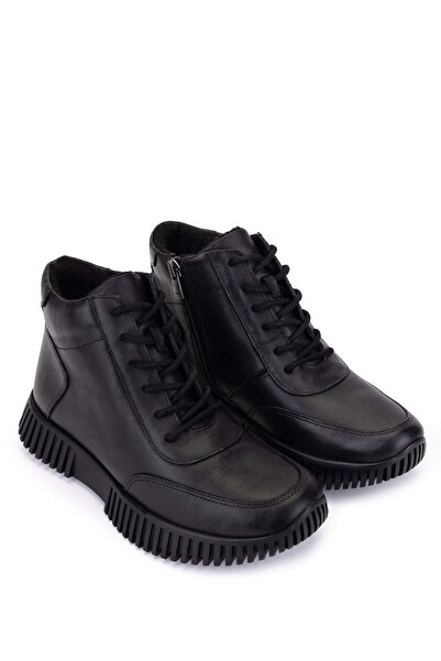 Tamer Tanca Kadın Hakiki Deri Siyah Floter Casual Bot