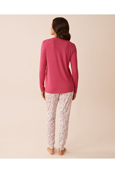 La Vie en Rose Red Floral Print Long Sleeve PJ Set