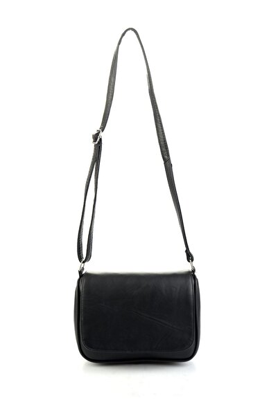 Bambi Siyah Hakiki Deri Kadın Postacı Çanta C06655027603