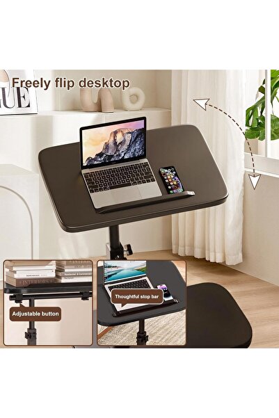 Roam shop C-Shaped Side Table coffee table Multi-Functional for Sofa and Bedside Use, 360° Swivel Feature40*30