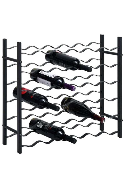 vidaxl Wine Rack for 36 Bottles Black Iron