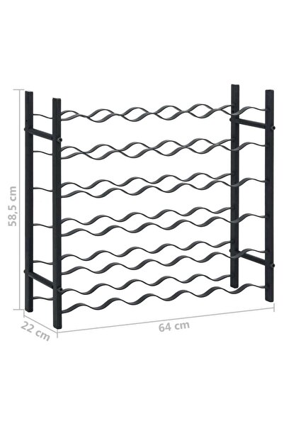 vidaxl Wine Rack for 36 Bottles Black Iron