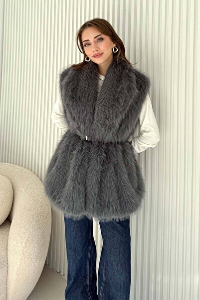 Melike Tatar Belted Fur Vest 32-3705